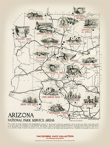 1946 National Parks Map Poster