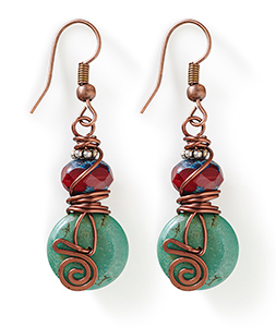 Turquoise and Red Fired Earrings